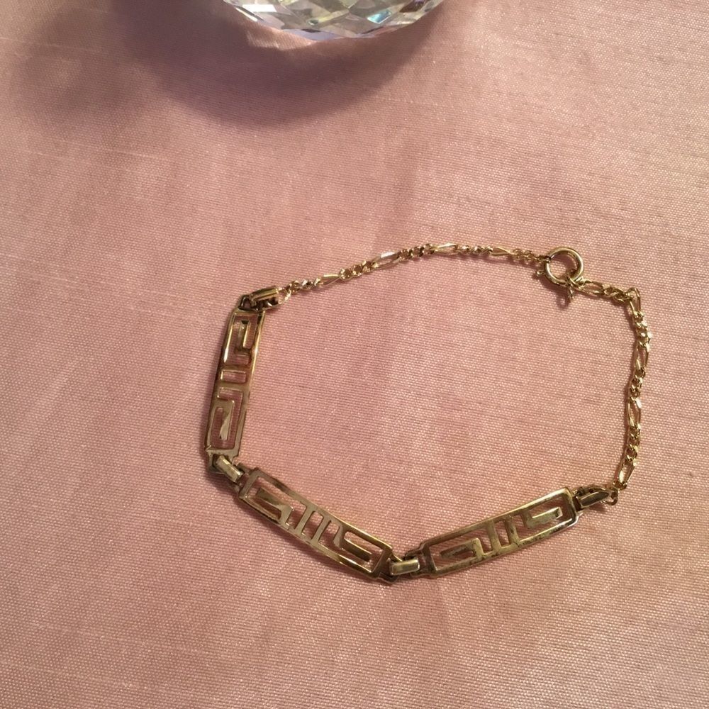 Gold Plated Sterling Silver Greek Key Bracelet